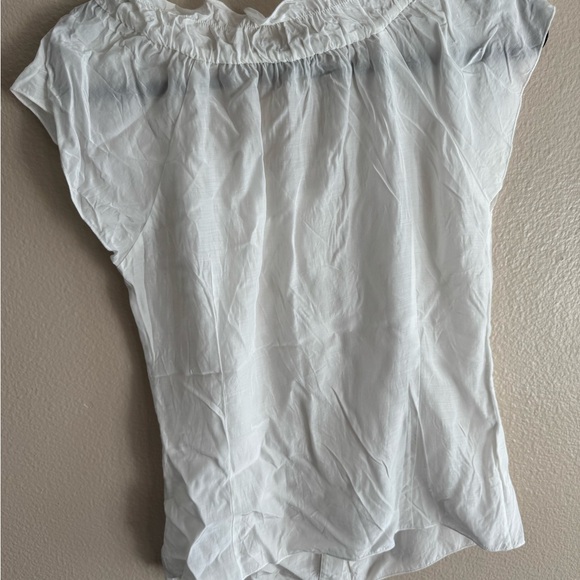Vintage The Limited Size Small ruched peasant fitted white blouse - size small - Picture 5 of 5